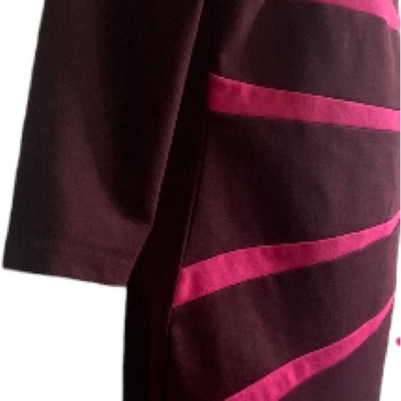 Fortric Women’s Knit Sheath Dress L Burgundy Pink Knee Length 3/4 Sleeves - Picture 4 of 11